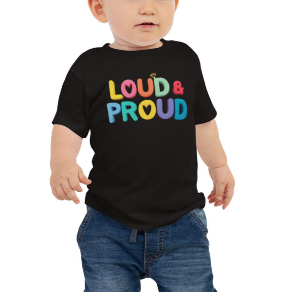 Kurzärmeliges Baby-Jersey-T-Shirt – “loud & proud”