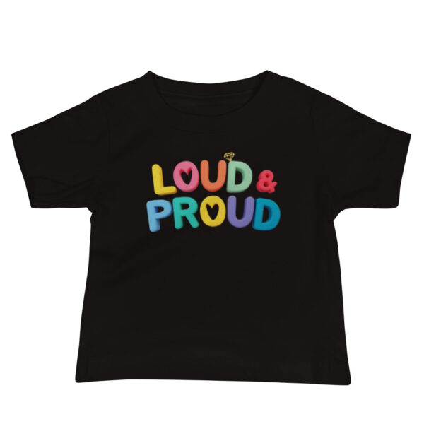 Kurzärmeliges Baby-Jersey-T-Shirt – “loud & proud”