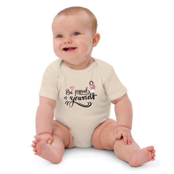 Babystrampler aus Bio-Baumwolle – “be proud”